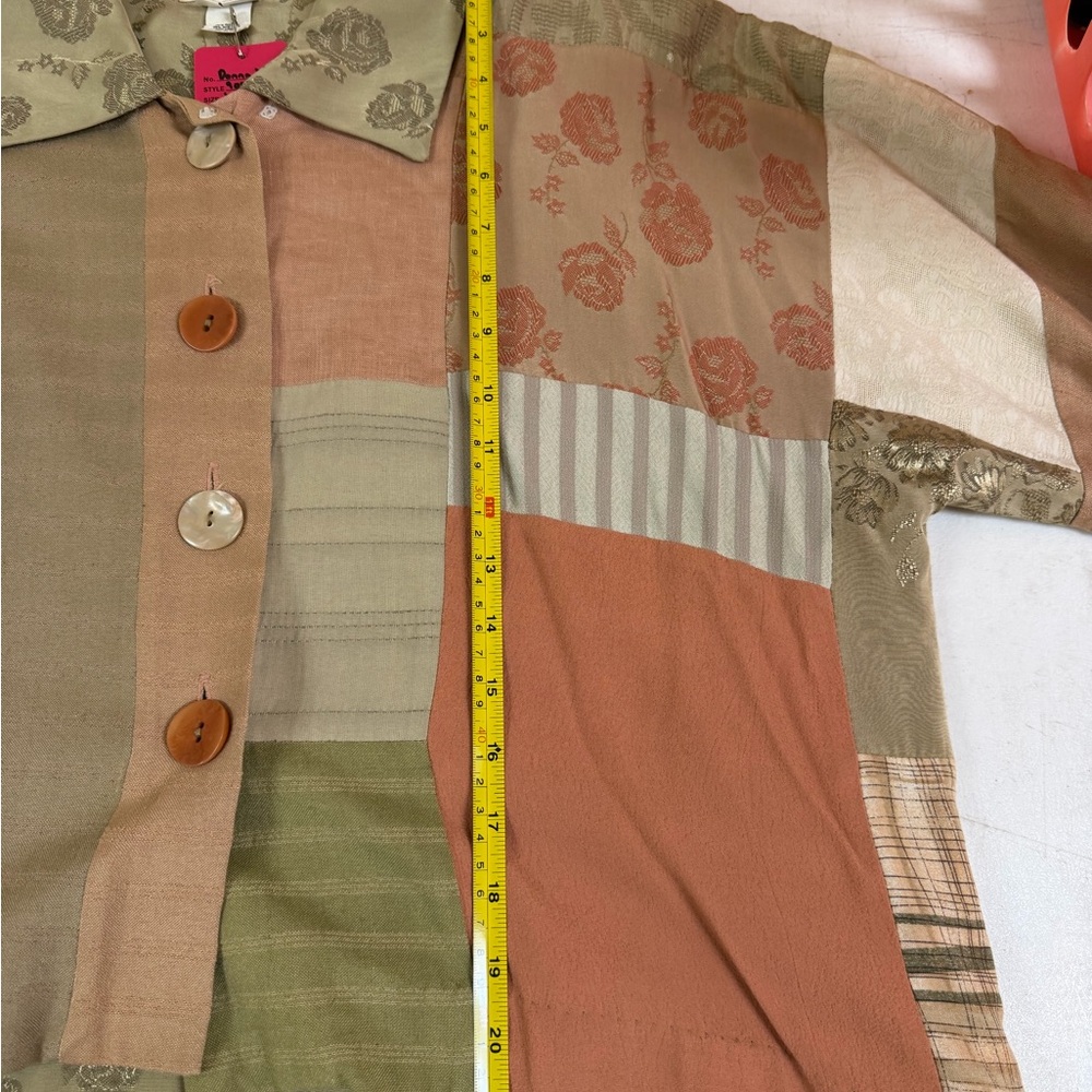 Elegant Patchwork Blouse - Multicolor - image 7